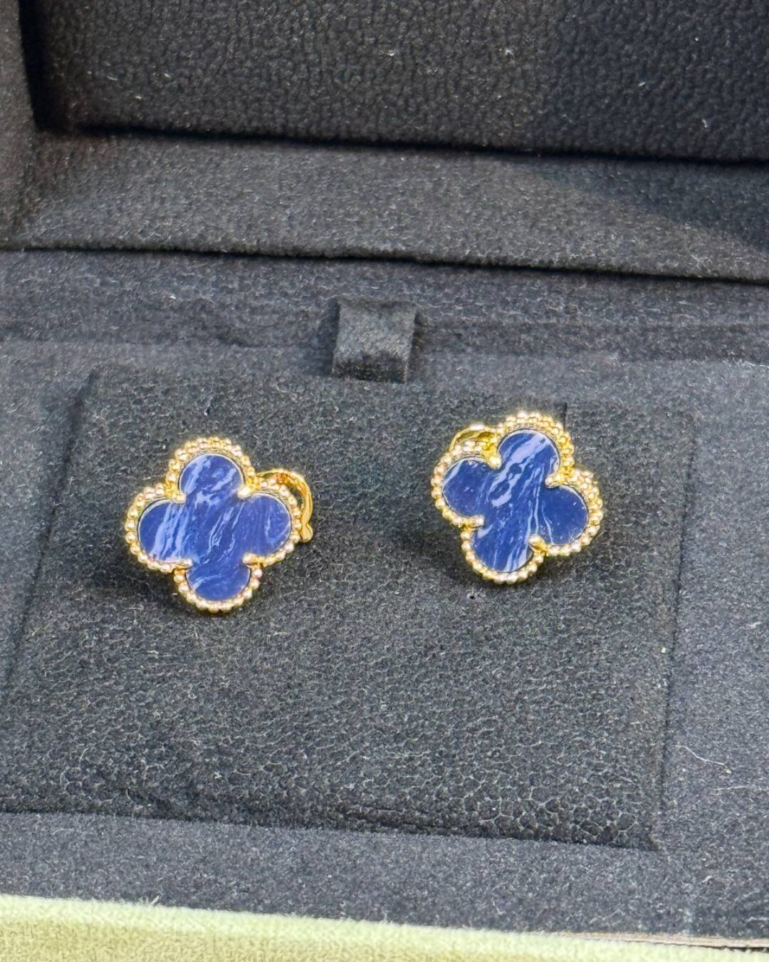 Серьги Van Cleef & Arpels Vintage Alhambra (Gold/Blue)