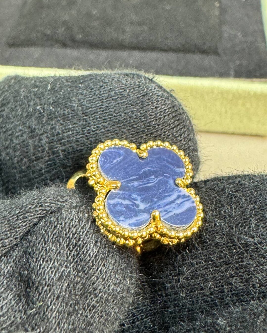 Серьги Van Cleef & Arpels Vintage Alhambra (Gold/Blue)