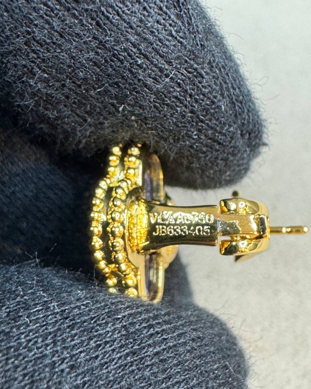 Серьги Van Cleef & Arpels Vintage Alhambra (Gold/Blue)