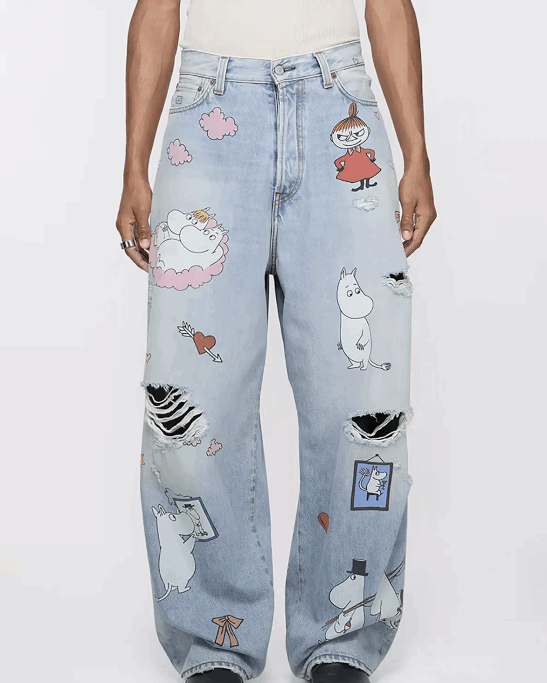 Джинсы Acne x Moomin