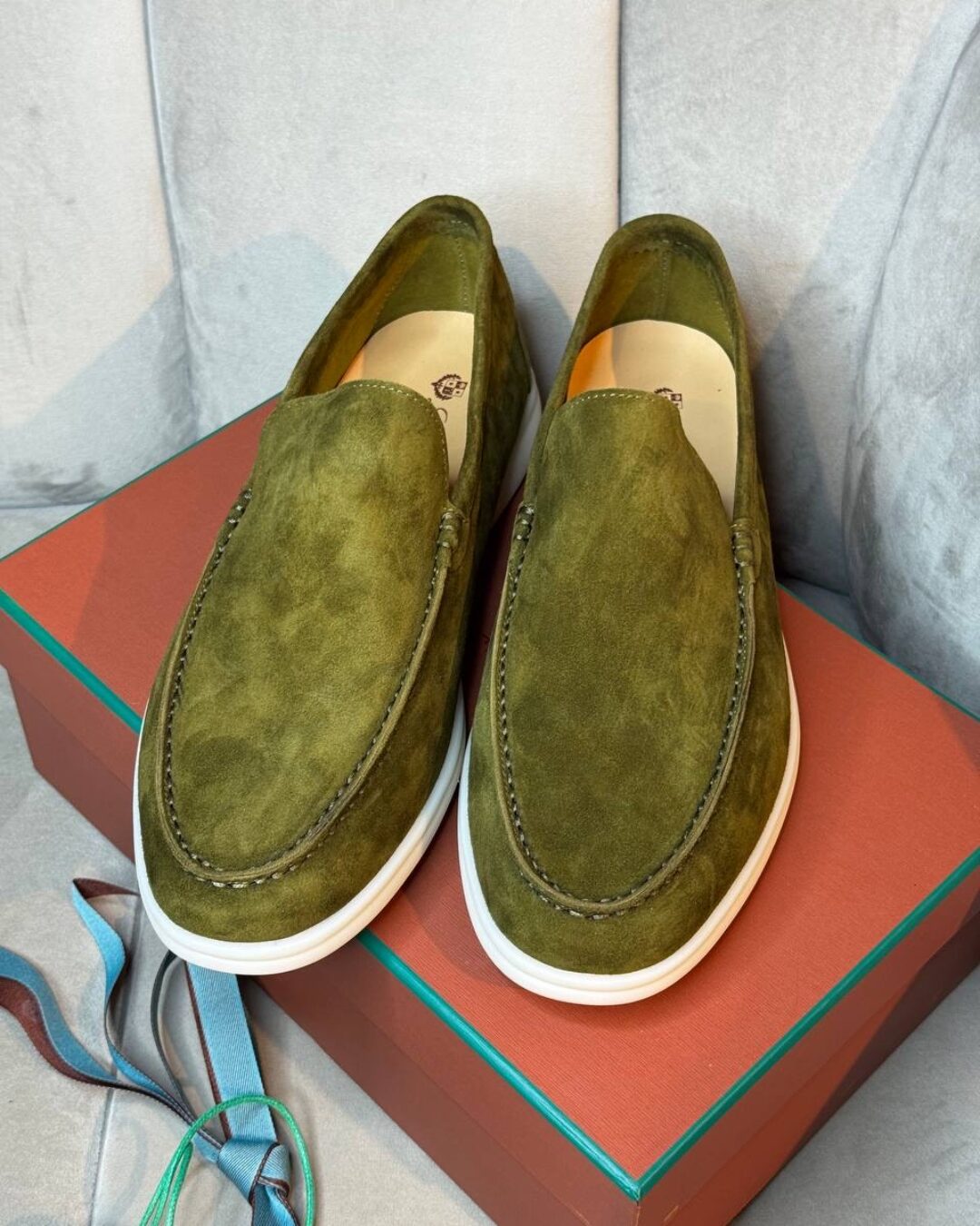 Лоферы Loro Piana Army Green