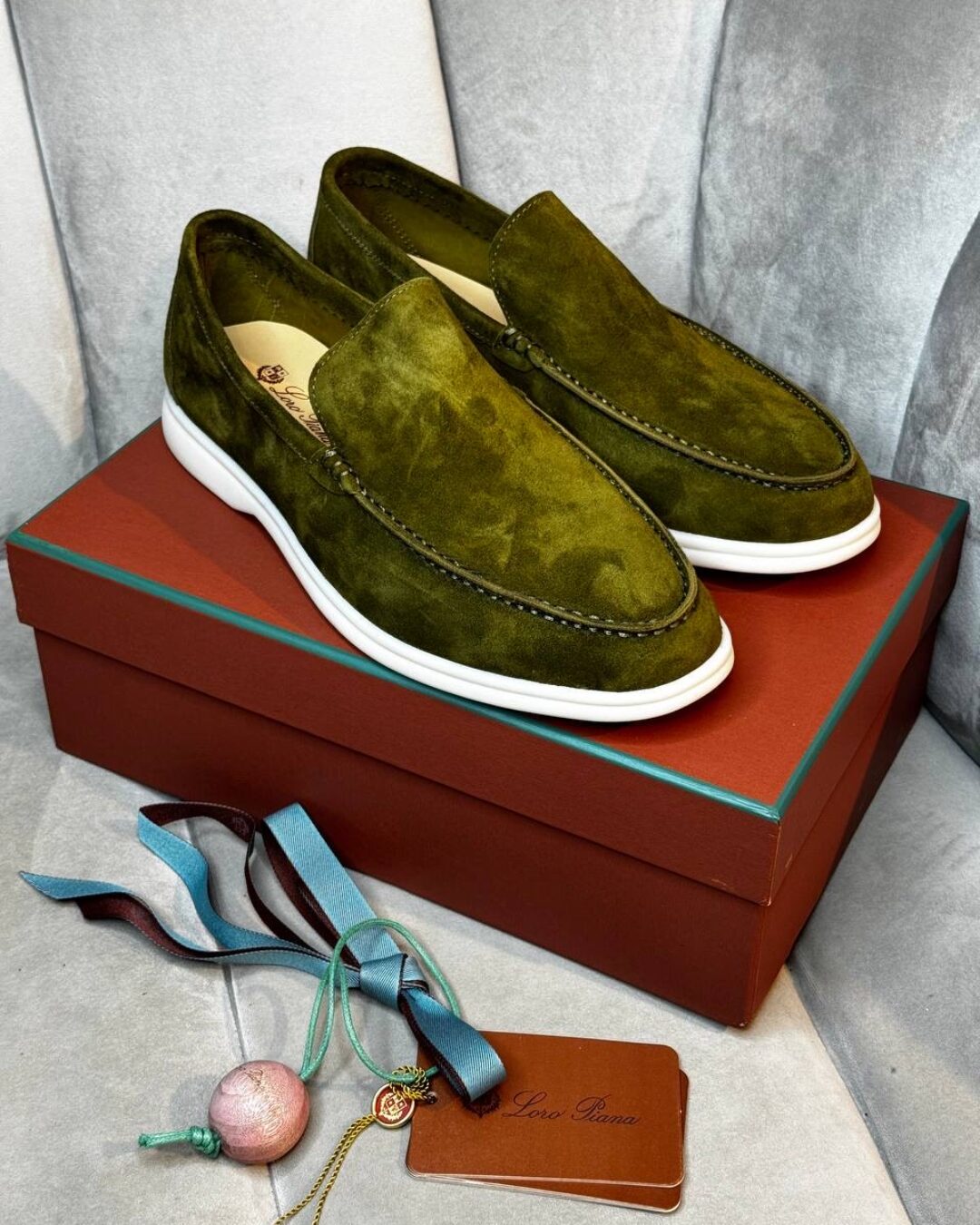 Лоферы Loro Piana Army Green