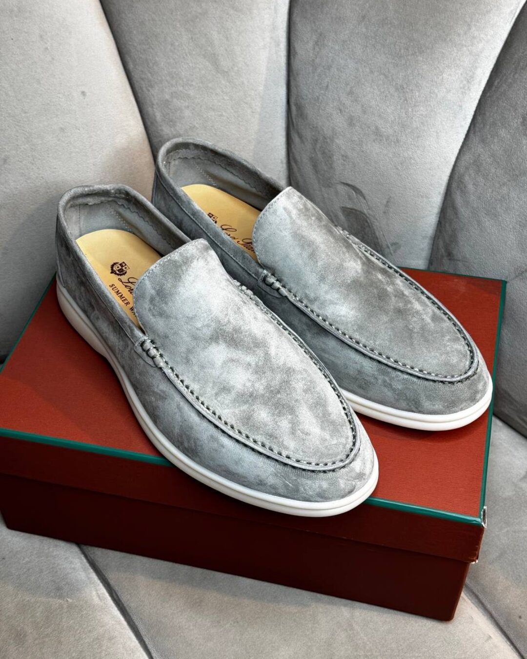 Лоферы Loro Piana Asphalt Grey