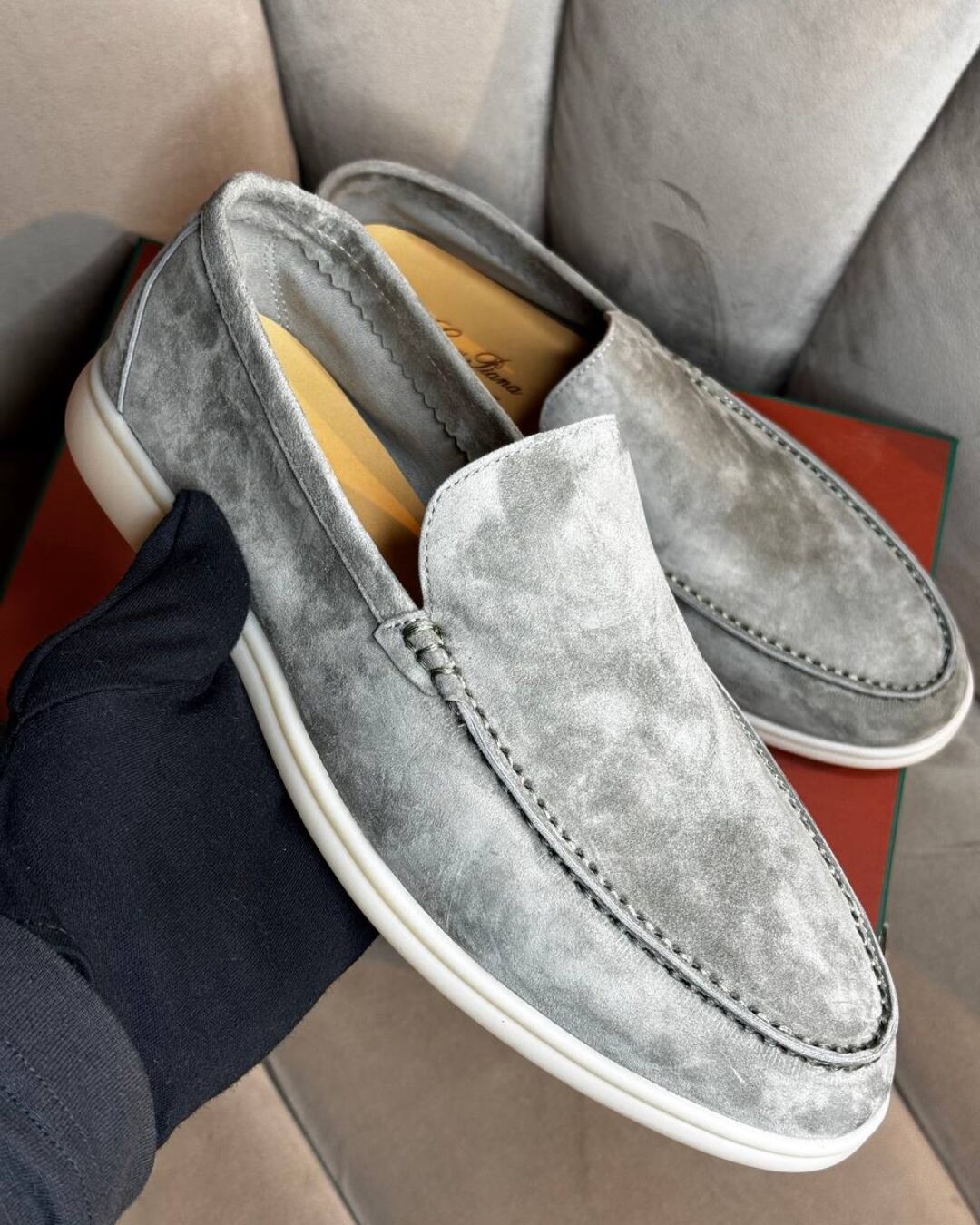 Лоферы Loro Piana Asphalt Grey