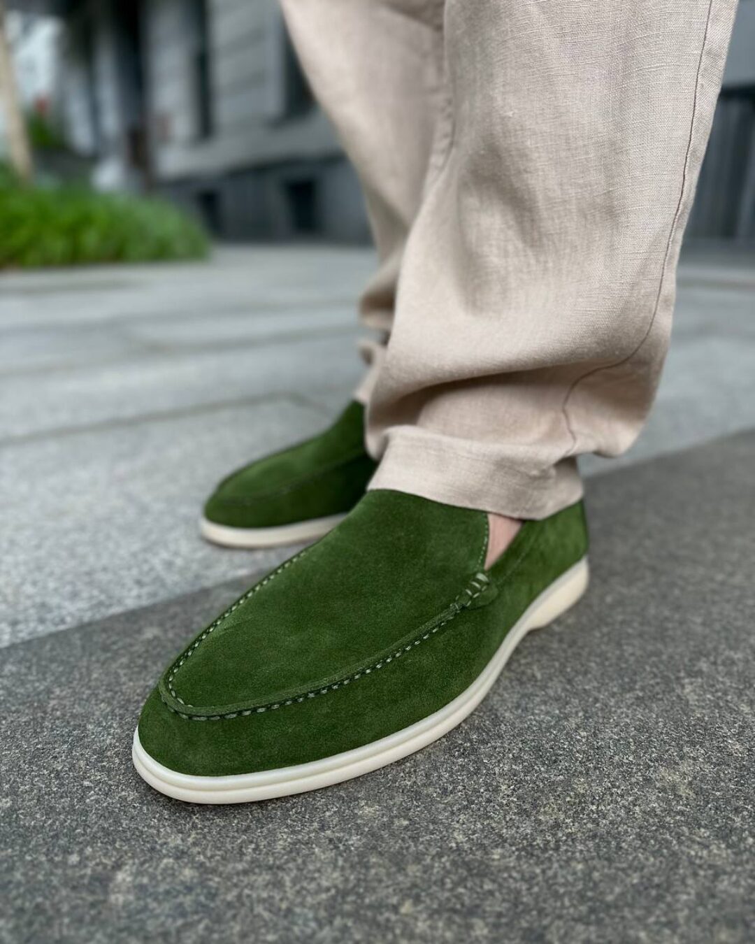 Лоферы Loro Piana Army Green