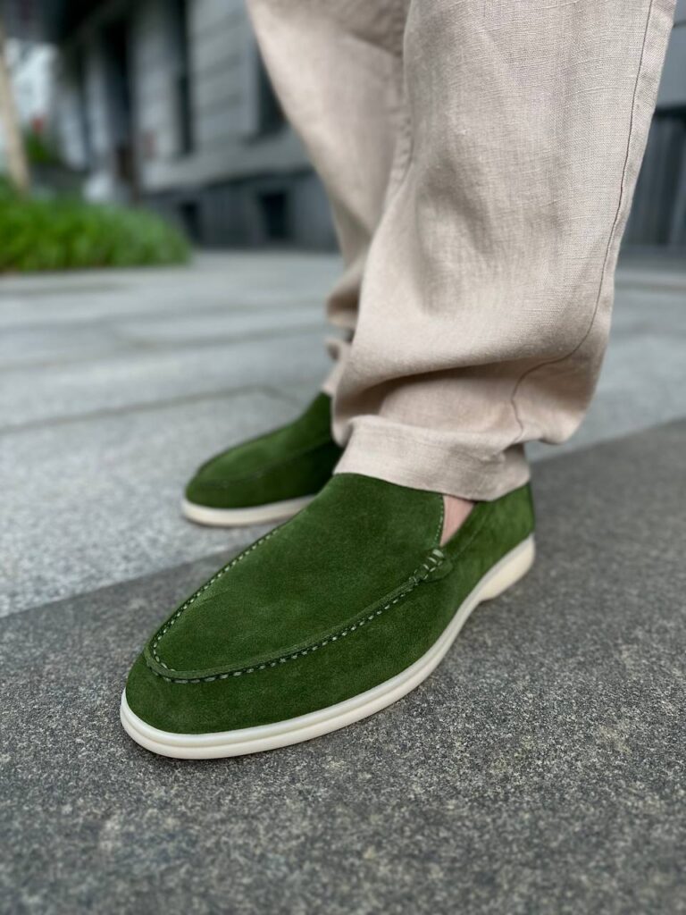 Лоферы Loro Piana Army Green