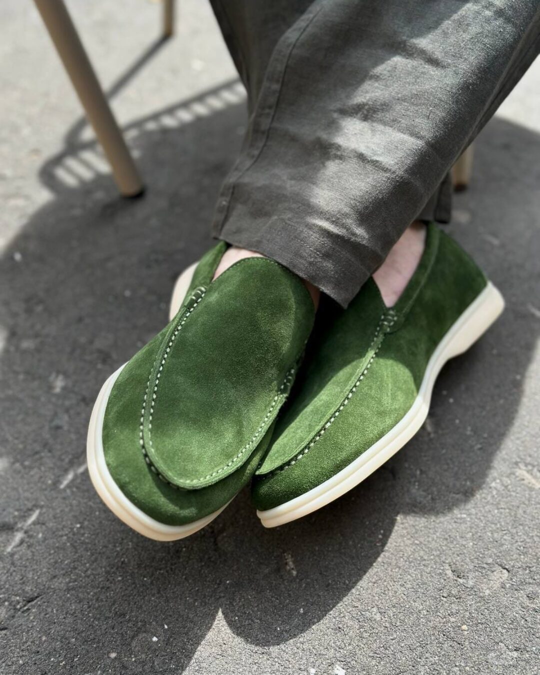 Лоферы Loro Piana Army Green