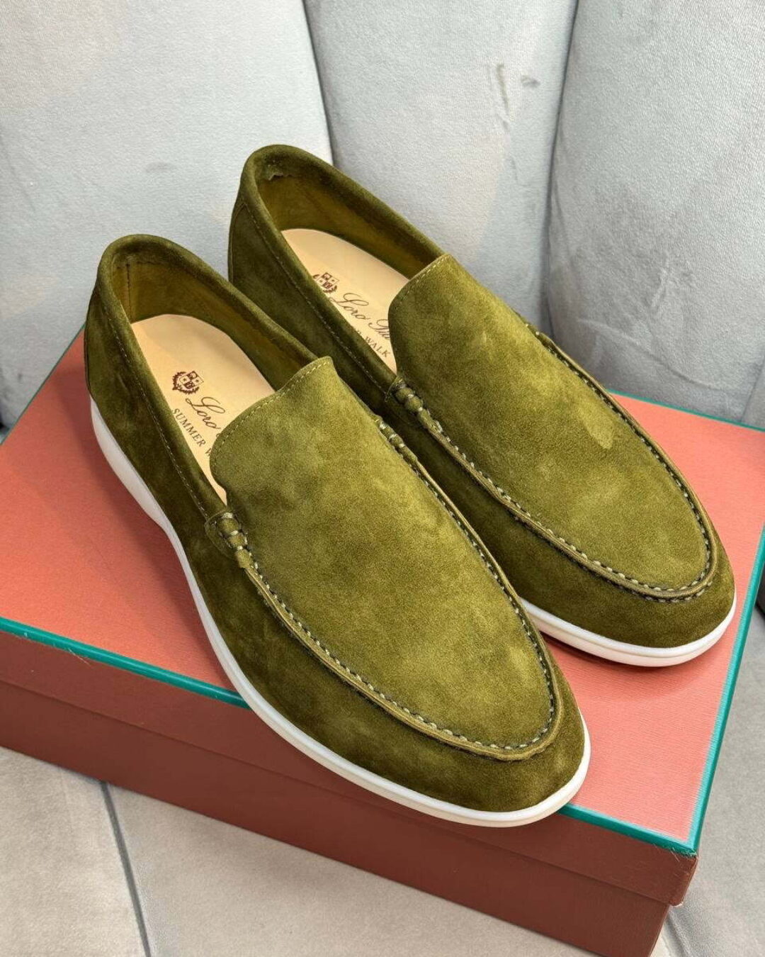 Лоферы Loro Piana Bright Chartreuse