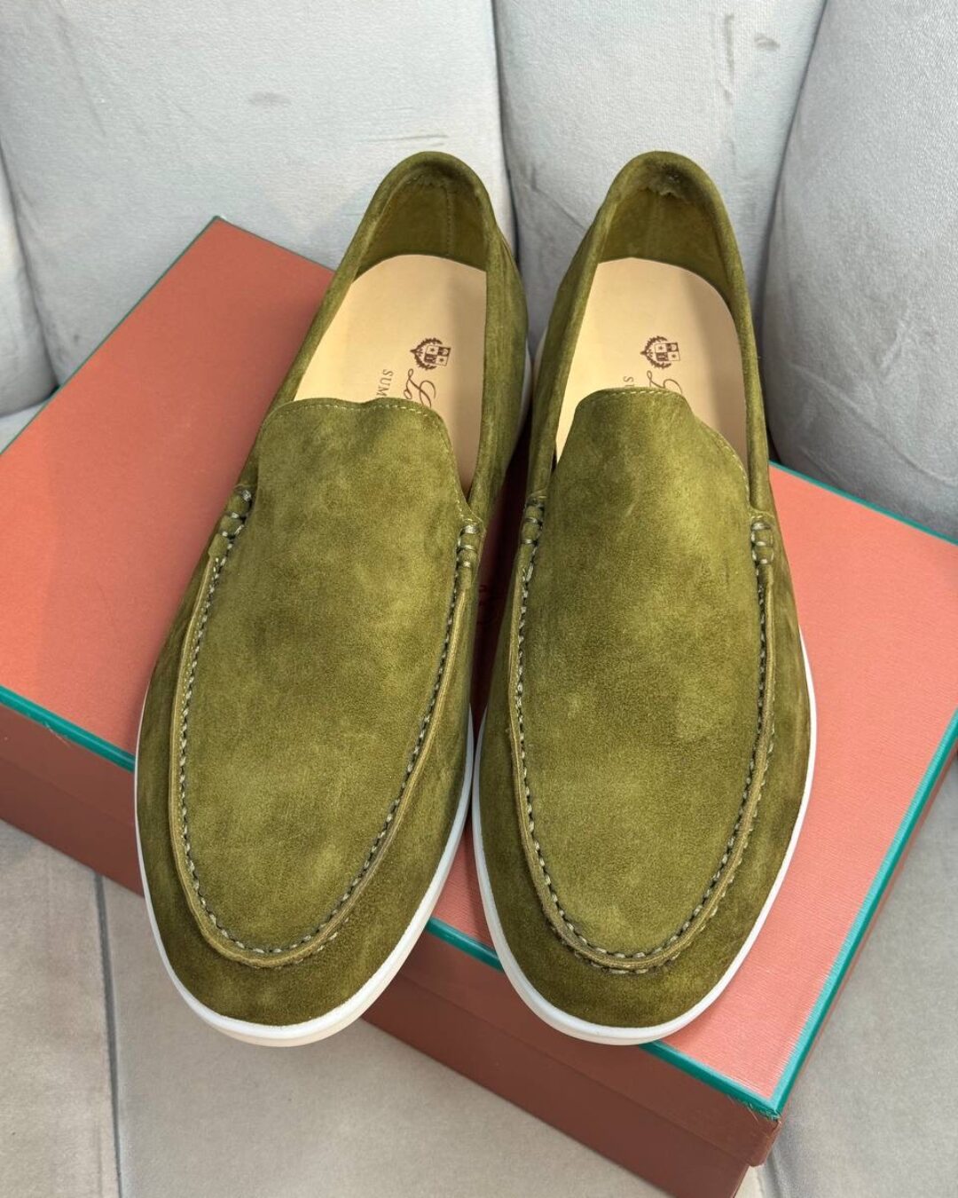 Лоферы Loro Piana Bright Chartreuse