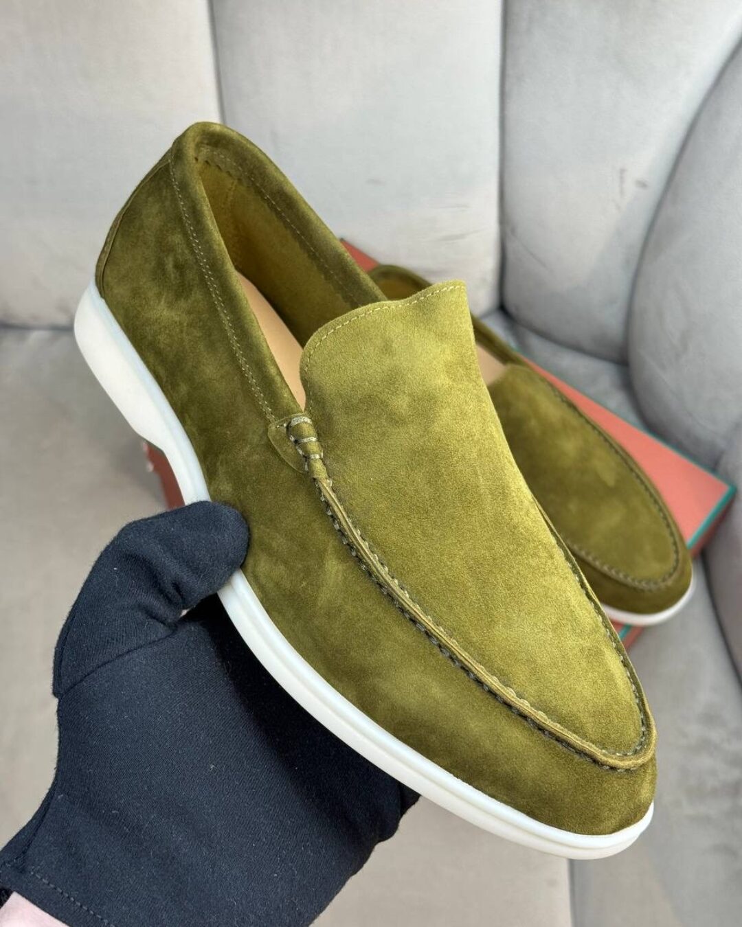 Лоферы Loro Piana Bright Chartreuse