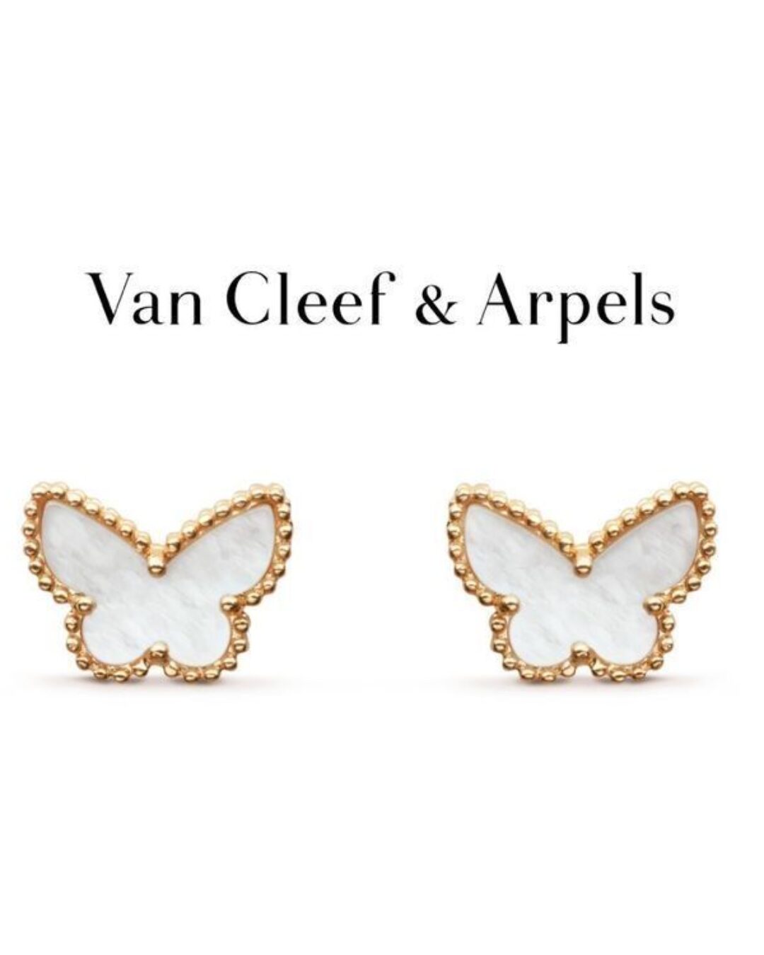 Серьги Van Cleef & Arpels Vintage Alhambra (Gold/White)