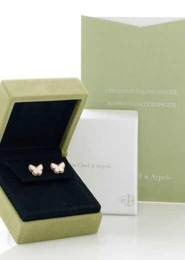 Серьги Van Cleef & Arpels Vintage Alhambra (Gold/White)