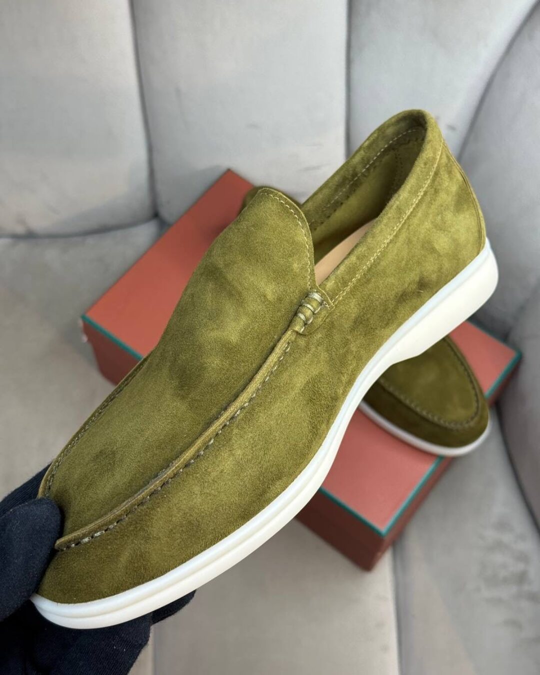 Лоферы Loro Piana Bright Chartreuse