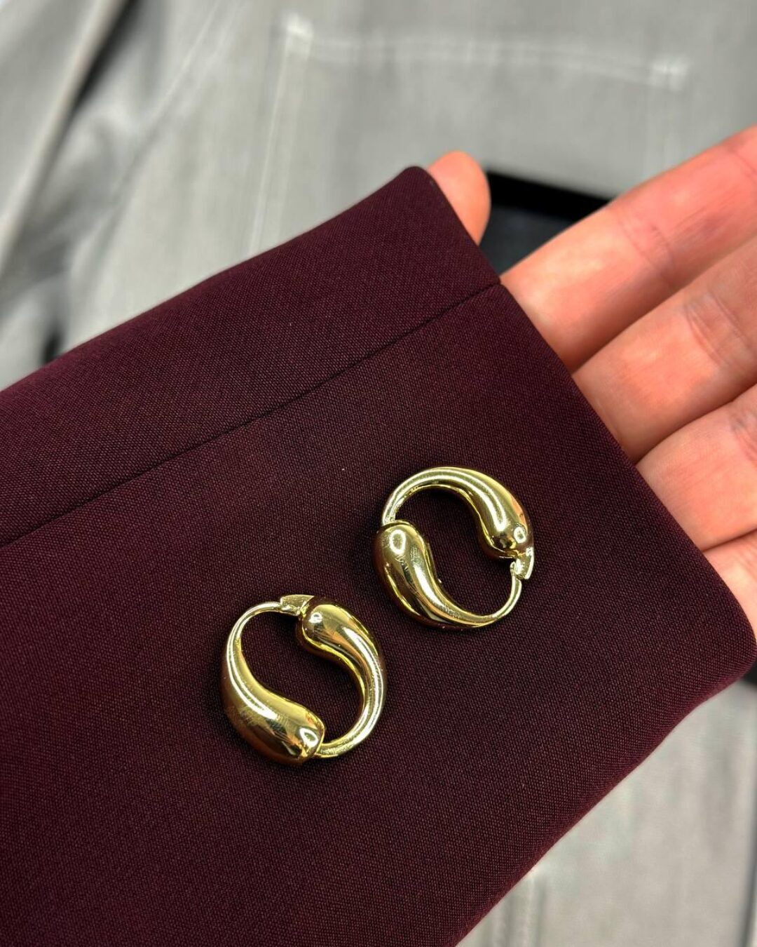Серьги Bottega Venetta Gold