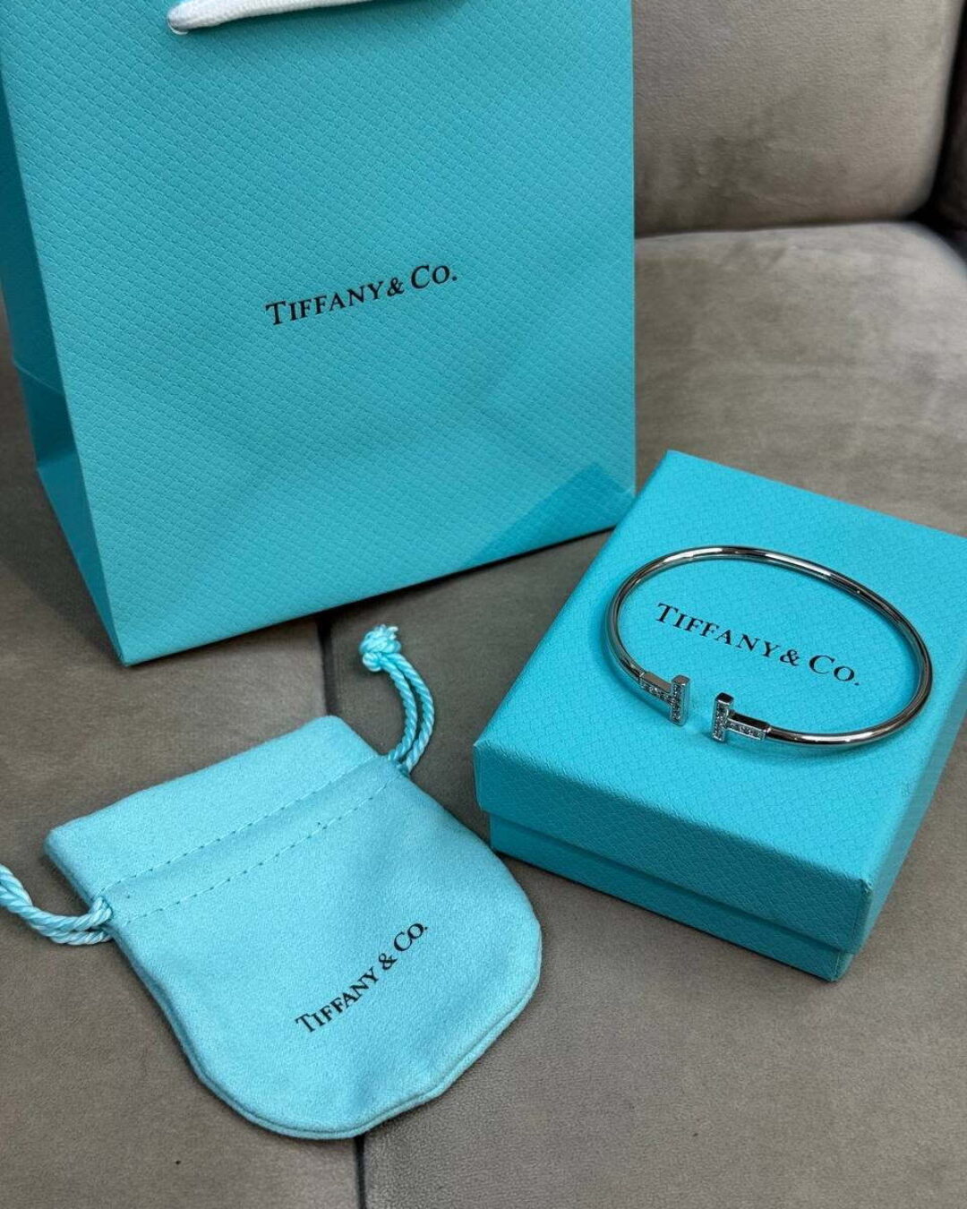 Браслет Tiffany T (Silver/Gems)