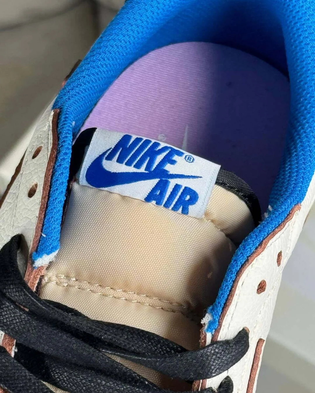 Кеды Fragment Design x Travis Scott x Air Jordan 1 Retro Low S Military Blue — фото 6