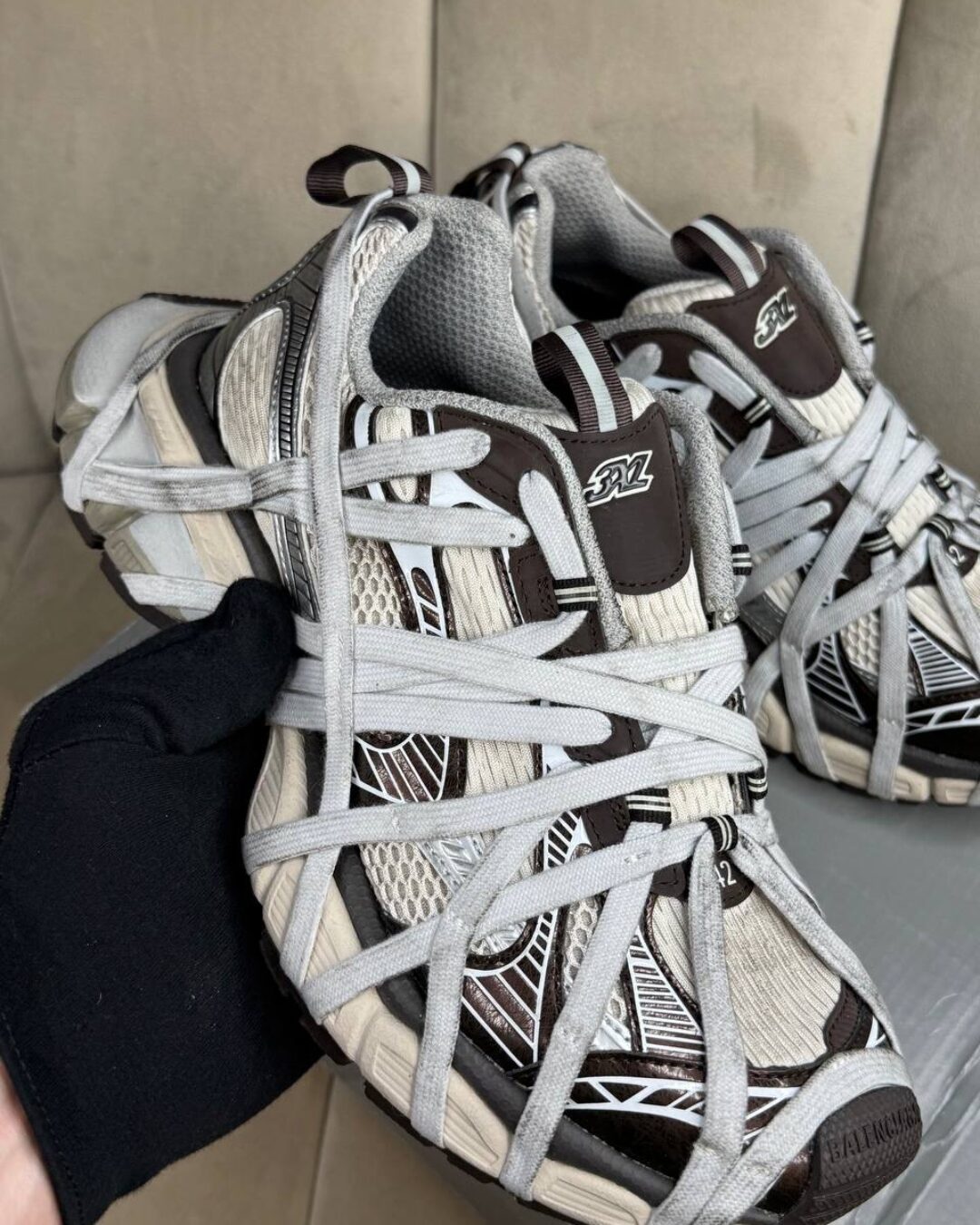 Кроссовки Balenciaga 3XL Extreme Lace Trainers Silver