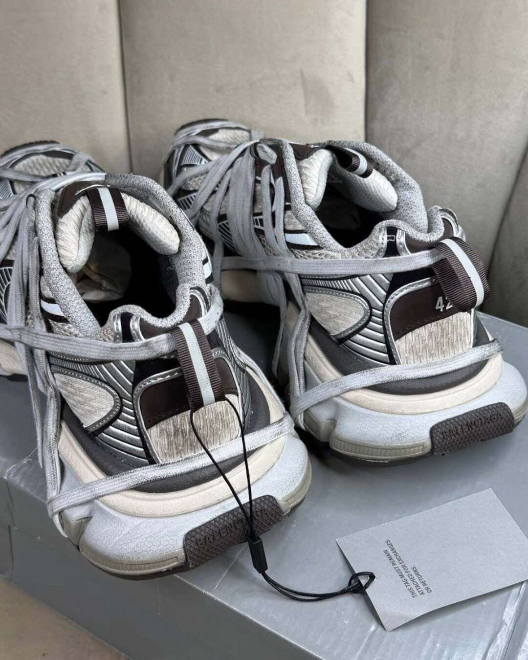 Кроссовки Balenciaga 3XL Extreme Lace Trainers Silver