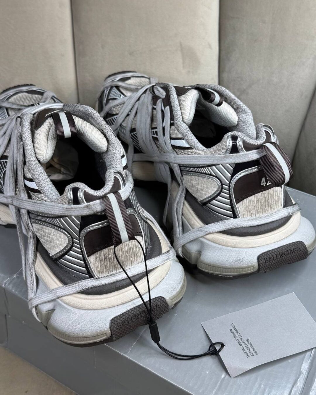 Кроссовки Balenciaga 3XL Extreme Lace Trainers Silver