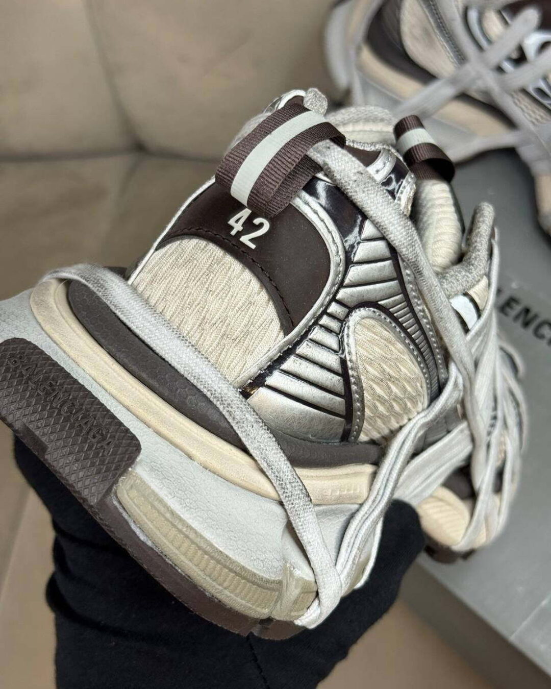 Кроссовки Balenciaga 3XL Extreme Lace Trainers Silver