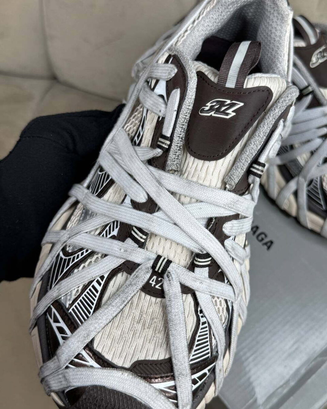 Кроссовки Balenciaga 3XL Extreme Lace Trainers Silver