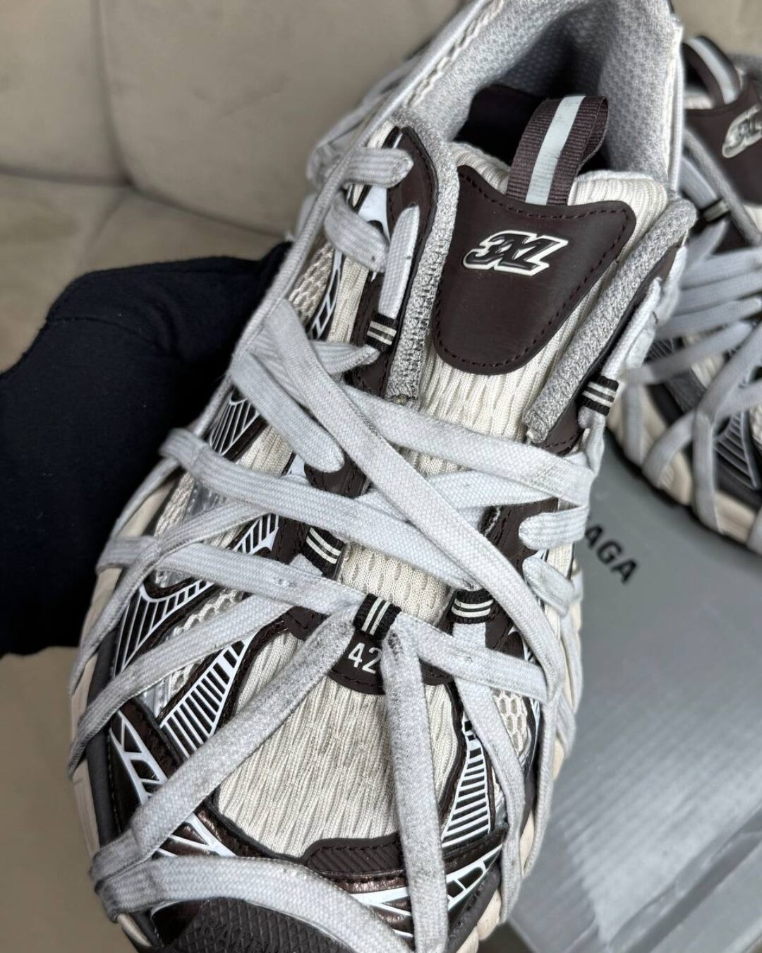 Кроссовки Balenciaga 3XL Extreme Lace Trainers Silver