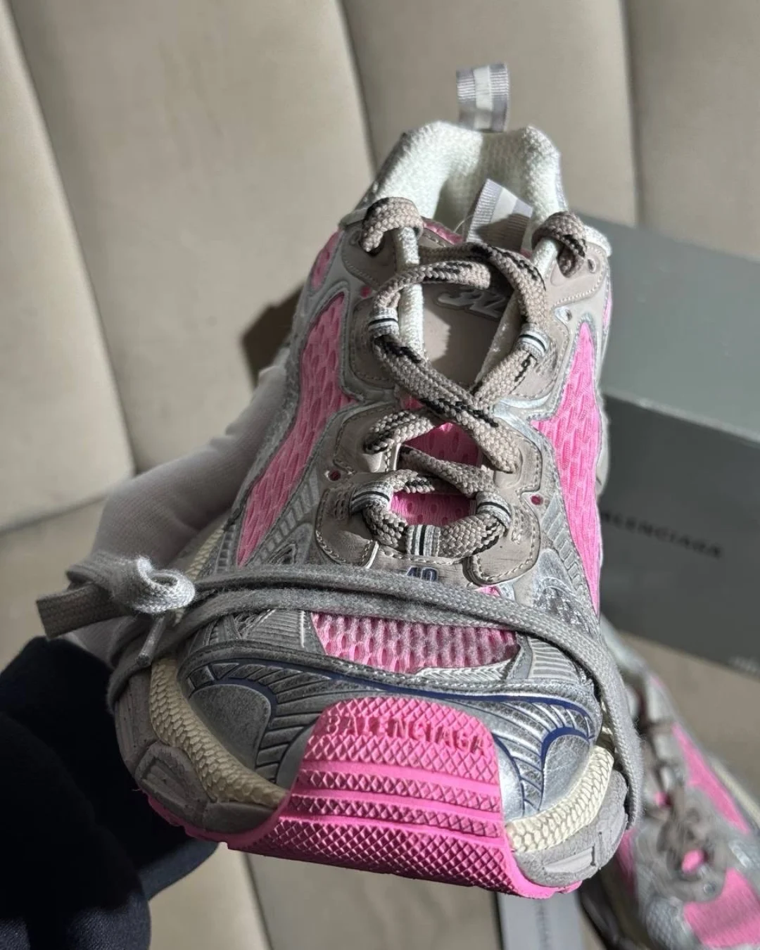 Кроссовки Balenciaga 3XL Grey Pink — фото 8