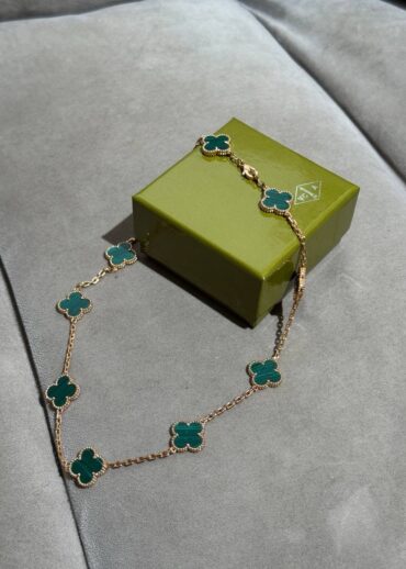 Колье Van Cleef & Arpels Vintage Alhambra (Gold/Green/Poly)