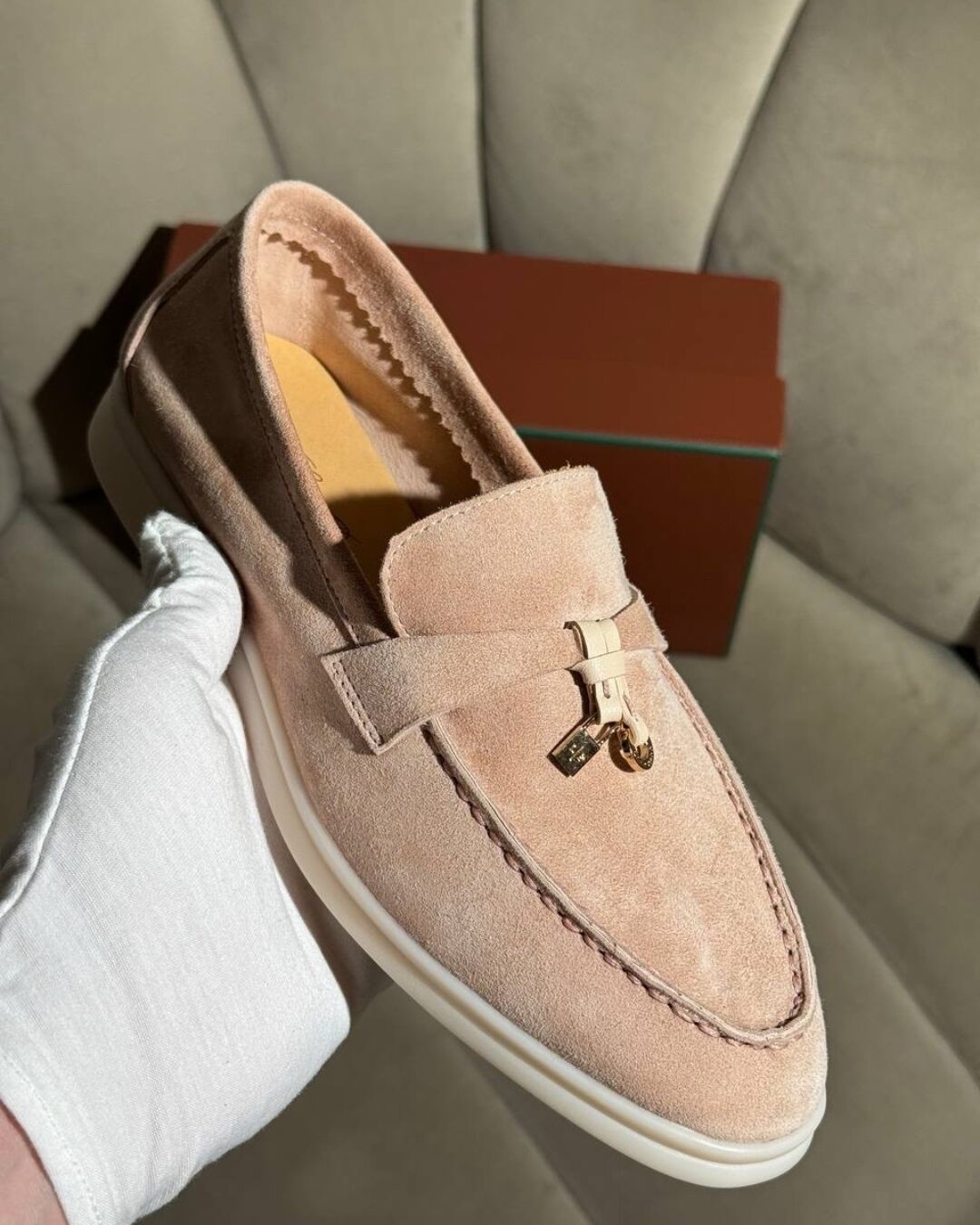 Лоферы Loro Piana Light Pink